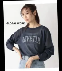 シアーニットプリント長袖 GLOBAL WORK