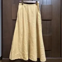 ベージュ フレアロングスカート S