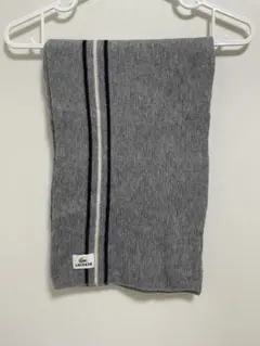 LACOSTE グレー ストライプ マフラー