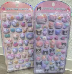 【正規品】コットンパフィー シール キティ　クロミ　2種セット