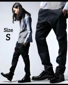 BY チノ ノープリーツ テーパードパンツ ブラック / SMALL