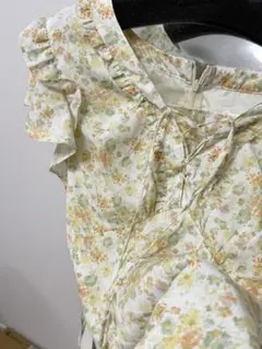 LILIAN CARAT リリアンカラット 花柄　ロングレースアップワンピース