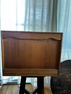 古道具 木製 収納棚 フラップ扉 キャビネット｜昭和レトロ アンティーク