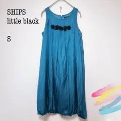 SHIPS little black ワンピース ノースリーブ 花モチーフ 青緑のサムネイル