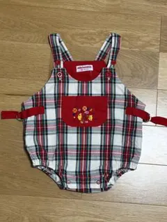 ミキハウス チェック柄　レトロカバーオール T85-G12