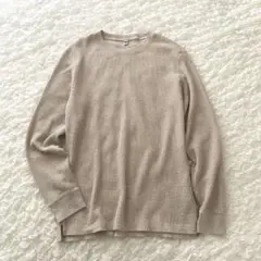 UNIQLO ユニクロ ワッフル クルーネック Tシャツ 長袖 カジュアル
