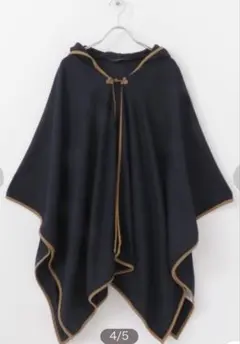 KBF フード付きネイビーケープコート