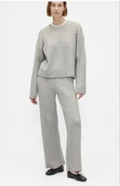 gapカシミヤタッチケーブルニットパンツ新品