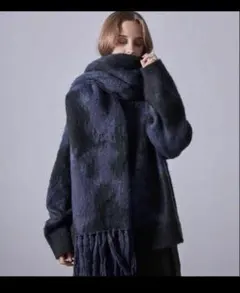 CLELモヘアブレンドシャギーデザイン大判マフラー