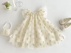 MOON柄フリルワンピース　月　キラキラ　スパンコール　ハロウィン　結婚式　80