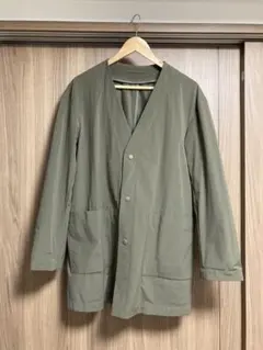 UNITED ARROWS グリーンレーベル　ノーカラージャケット オリーブ