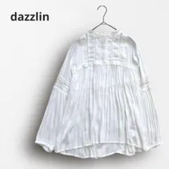 Y7516＊ダズリン レースシアーブラウス 長袖 フレア 上品 ガーリー 白