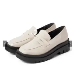 グレイル　スクエアトゥレザー厚底ローファー [fa005]