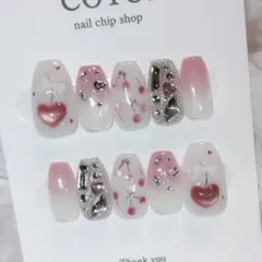 現品 さくらんぼネイル 韓国 フレンチガーリー チェリー ハート
