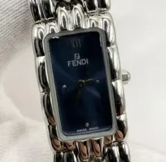 稼働品 FENDI 660L バングル レディース 腕時計 ホワイト文字盤 QZ