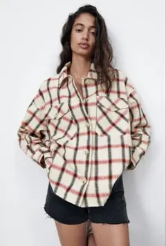 ZARA チェック柄長袖シャツ ジャケット