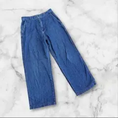 バックナンバー　デニムパンツ　ワイド　ブルー　Mサイズ