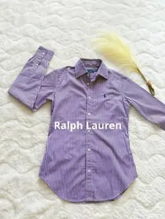【美品】ラルフローレン　ストライプ シャツ スリムフィットブラウス　ポニー　S