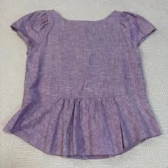 【美品】Enzo リネン半袖シャツ　パープル　ラベンダー　F フリーサイズ