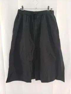 美品マーガレットハウエル フレア ロングスカート黒 M 綿麻 ウエスト