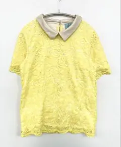 美品　deicy デイシー　総レース　トップス　カットソー　ブラウス　イエロー