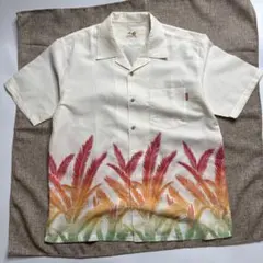 美品　マンゴ　かりゆしウェア パームツリー柄 アロハシャツ　LLのサムネイル