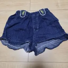 ベビー デニム ショートパンツ フリル ミモザ刺繍