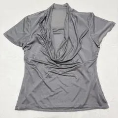 ② MADAM JOCONDE 半袖 トップス グレー ドレープネック Lのサムネイル