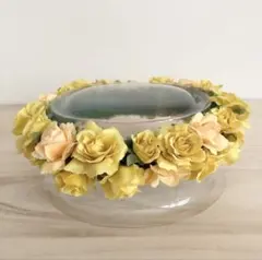 フラダンス　レイポー　花冠　ヘッドバンド　ヘッドドレス　髪飾り　バラ　イエロー