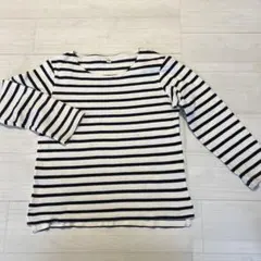 無印ボーダー長袖カットソー 130