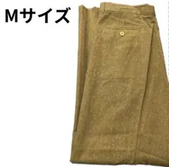 シルク 毛 Mサイズ プリーツパンツ ストレートパンツ