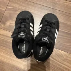 adidas キッズ スニーカー ブラック/ホワイト　15cm