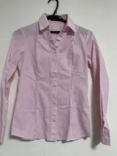 コムサイズム　ピンク ストライプ 長袖シャツ