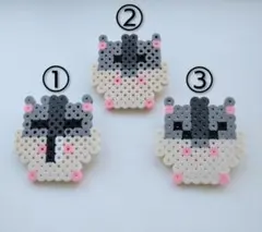 【ハムスター】アイロンビーズ ブローチ 3個セット／バラ売り可
