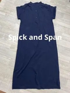Spick and Span ネイビー 半袖 スタンドカラー ワンピースのサムネイル