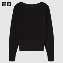 【新品】Uniqlo U ハイツイストコットンボートネックセーター ブラック