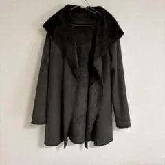 アーバンリサーチ　ロッソ　フード付　フェイクムートン　コート　カーキ