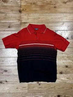 Mizuno Golf ポロシャツ 【レッド ブラック ボーダー】サイズLのサムネイル