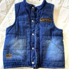 ベビードール❤️リバーシブル✨100❤️ベスト⭐️ボア❤️デニム✨女の子✨男の子‼️