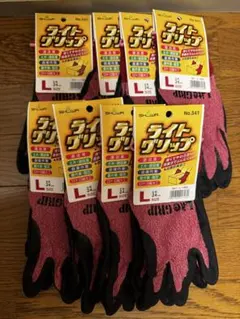 【8双セット】SHOWA ライトグリップ No.341 レッド Lサイズ