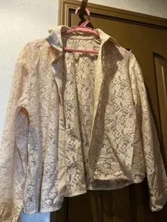レース 長袖 シャツ ベージュ