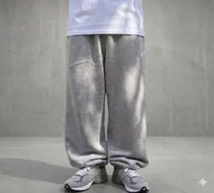 00s NIKE グレースウェットパンツ 極太ストレート