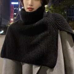 ２つまとめ　スヌード　ハイネック　ネックウォーマー　ポンチョ　ニット