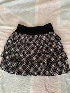 チェック柄フリルスカート