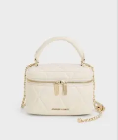 CHARLES & KEITH アルウェン キルトトップハンドルバニティバッグ