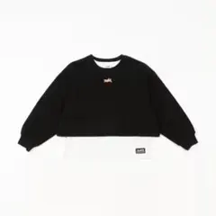 【新品/エックスガール】120cm.クロップドトレーナー＋長袖TシャツSET