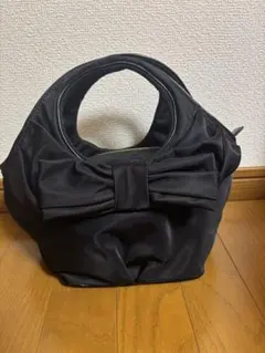 kate spade リボン付き ブラックトートバッグ　不織布袋つき