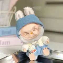 即納★ラブブ labubu 17cm 着せ替え ぬい服 5点セット　ブルー
