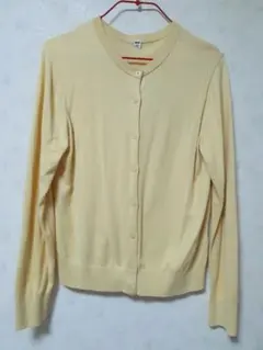 【極美品】ユニクロ　長袖カーディガン　イエロー　M