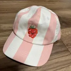 美品⭐︎H&Mストライプキャップ⭐︎いちご